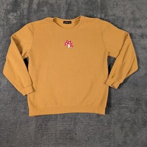 Social Scene Mushroom Sweatshirt Long Sleeve Size Medium Brown